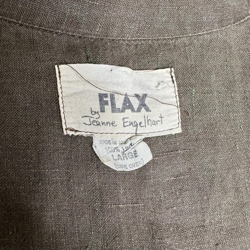 Flax Green Oversized Linen Blazer Large - Picture 6 of 6